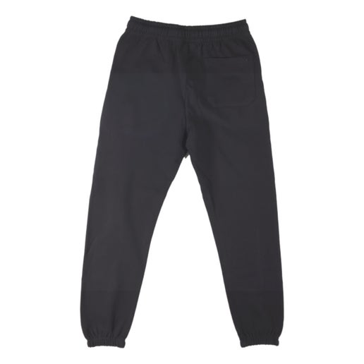 Back of black sweatpants features a back pocket on the right side. 